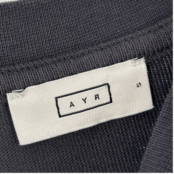 AYR Navy Blue Cotton The Drop Out Long Sleeve Tee - Picture 7 of 9